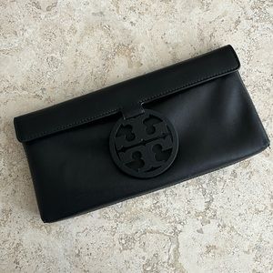Tory Burch Miller Clutch in black leather